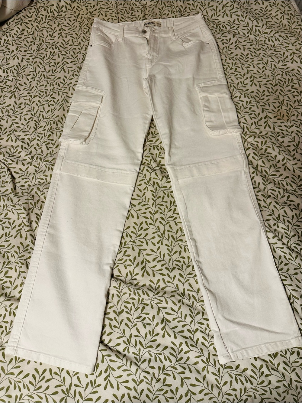 White Cargo Wide-Leg Jeans